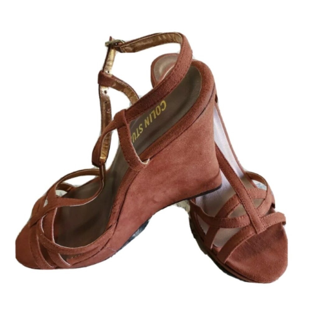 Colin Stuart by Victoria's secrets 4" Brown suede wedges heels *** NEW***